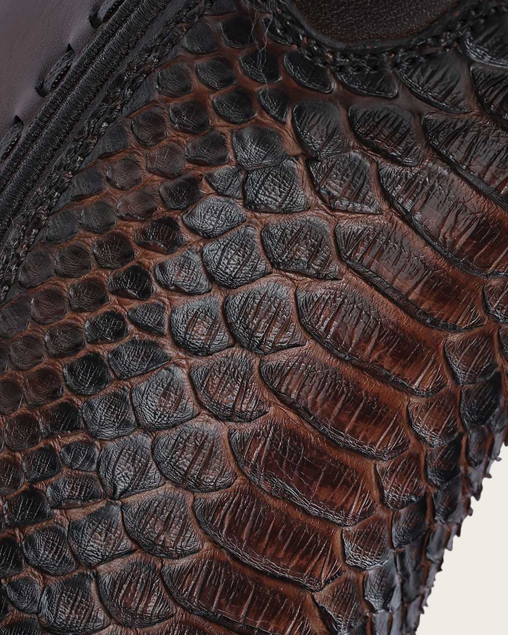 Western brown exotic python boot