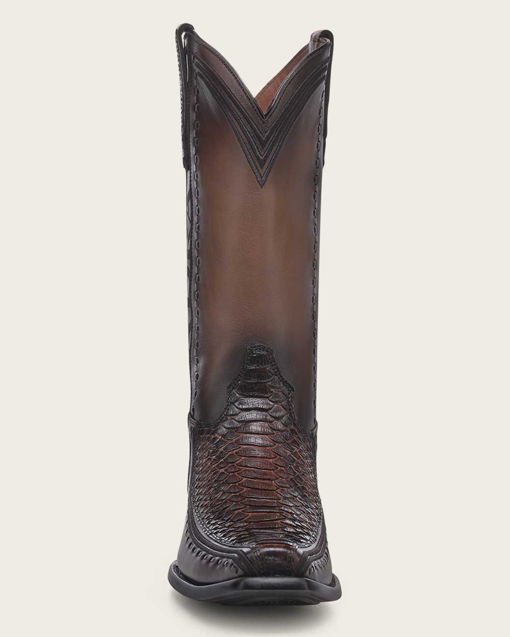 Western brown exotic python boot