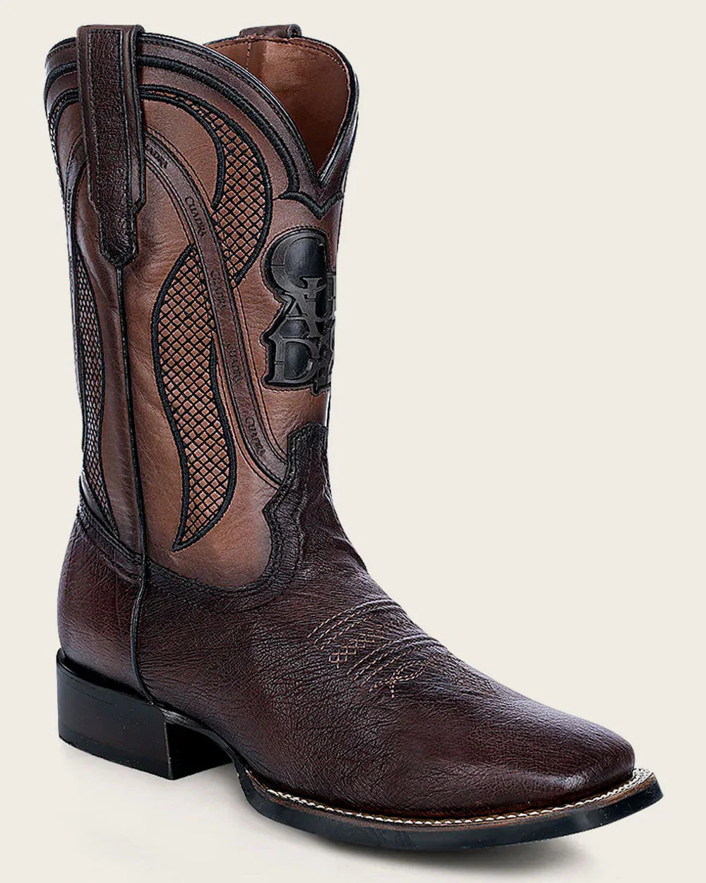 Handcrafted Brown Ostrich Rodeo Cowboy Boots