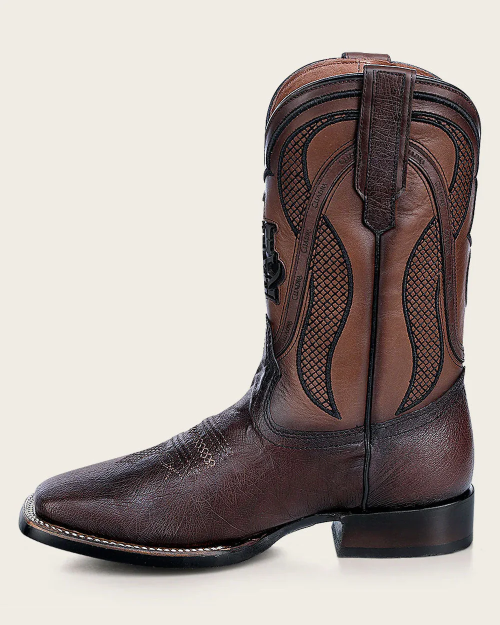 Handcrafted Brown Ostrich Rodeo Cowboy Boots