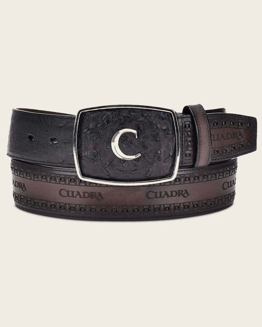 Black western ostrich Belt