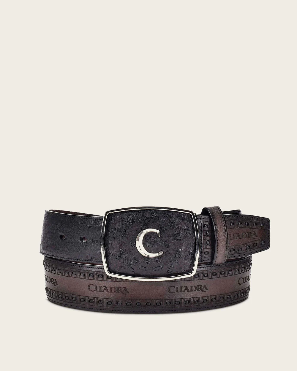 Black western ostrich Belt