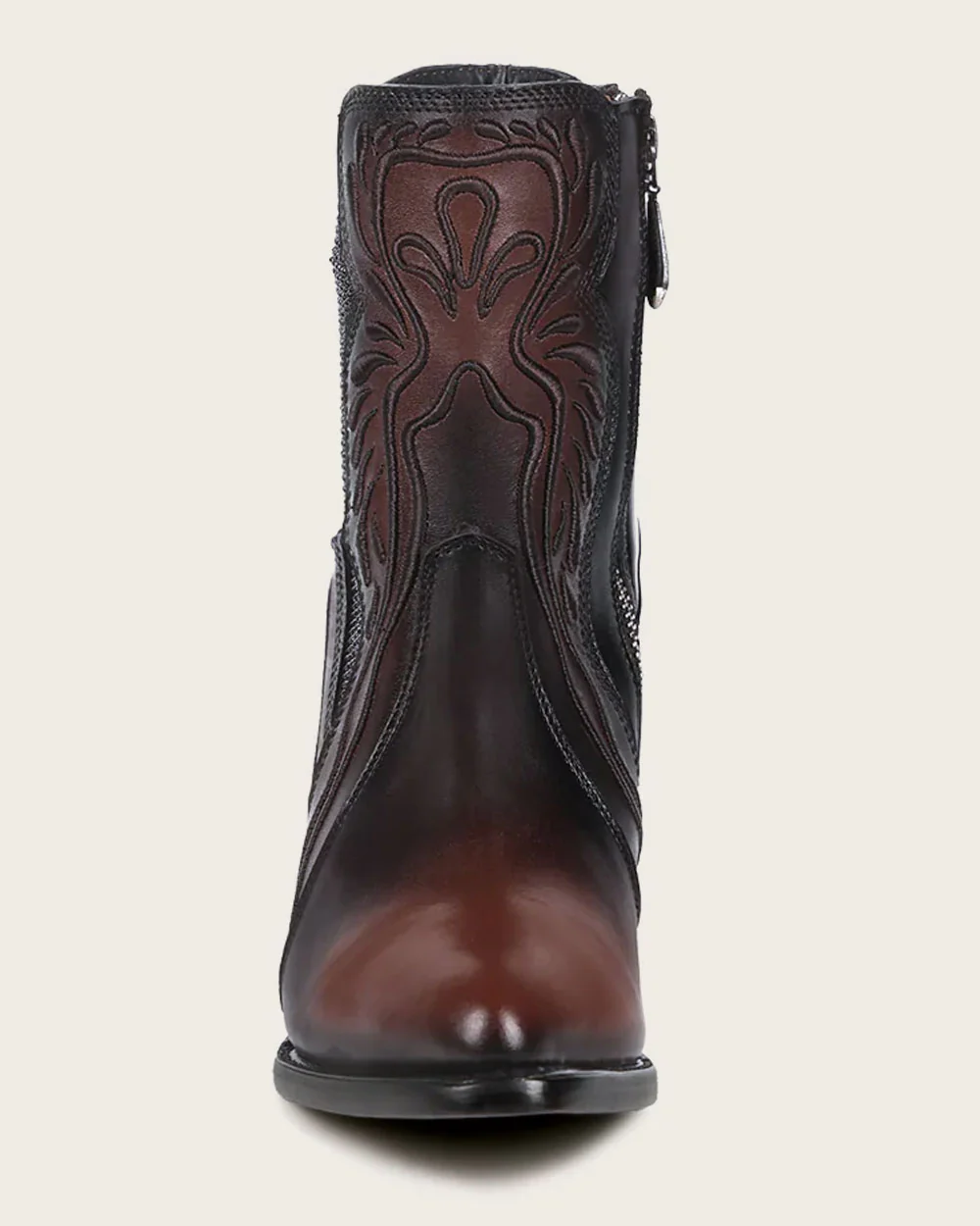 Ankle embroidery brown bootie 6 Ankle embroidery brown bootie