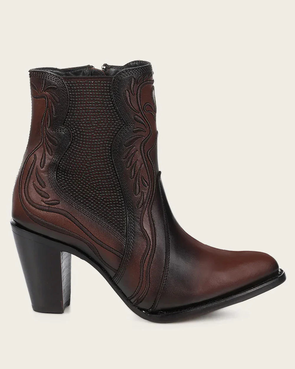 Ankle embroidery brown bootie 7 Ankle embroidery brown bootie