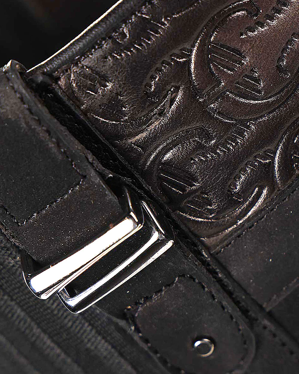 Black Stingray Leather Knee High Boots