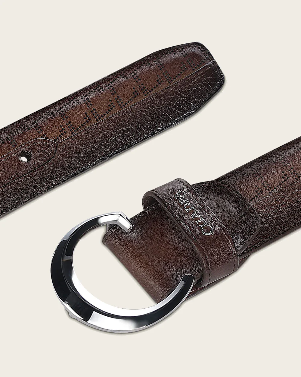 Honey brown engraved Belt