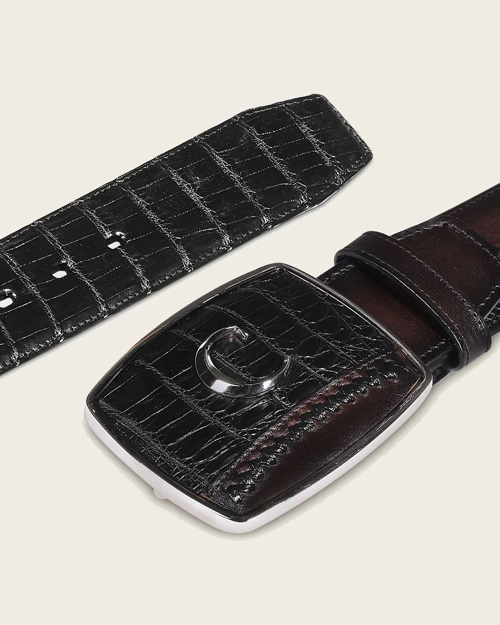 Black ultra exotic cowboy Belt