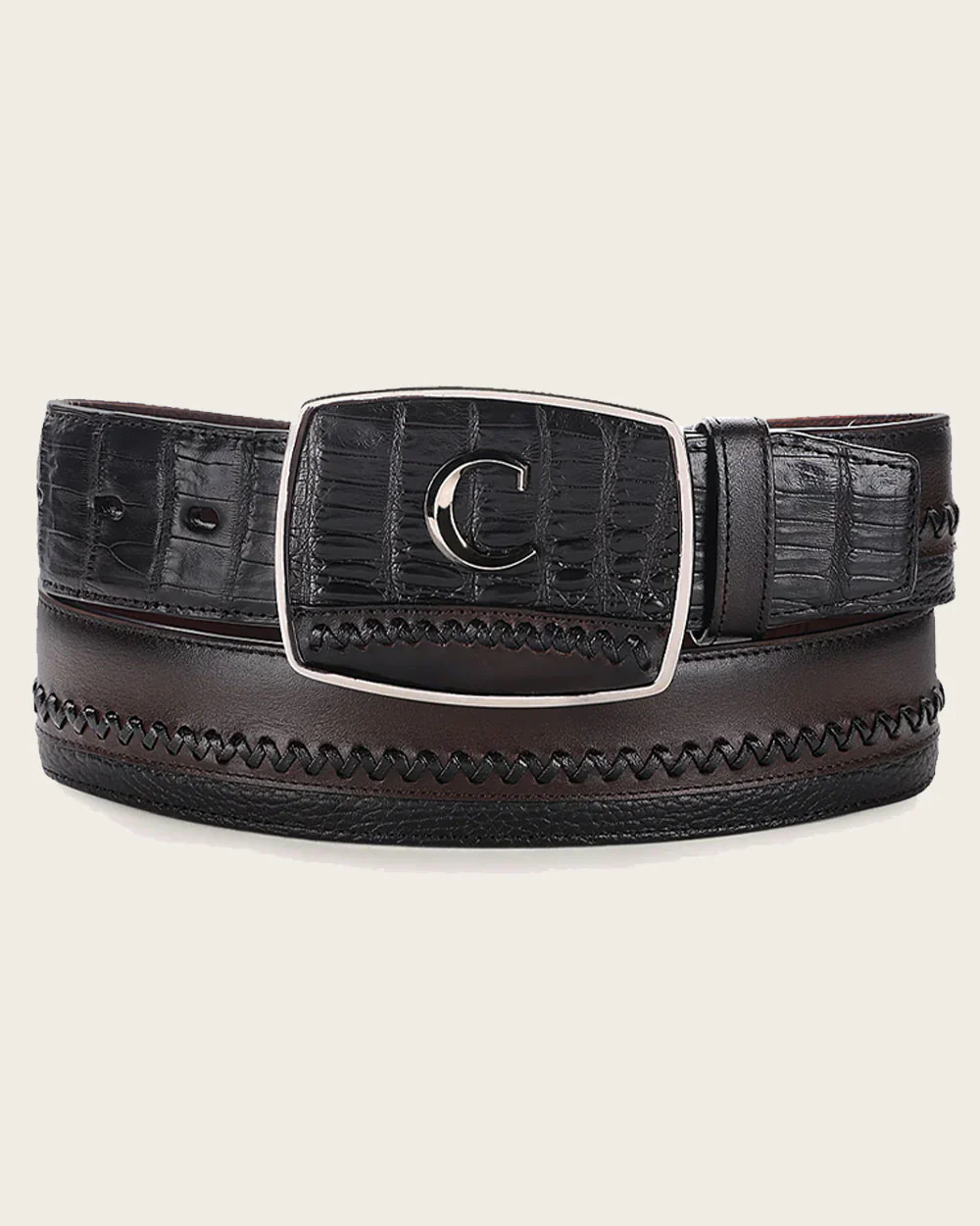 Black ultra exotic cowboy Belt