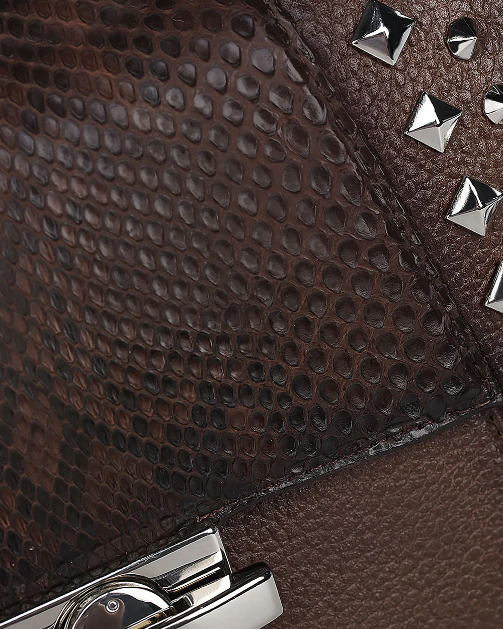 Brown python top handle handbag 3 Brown python top handle handbag