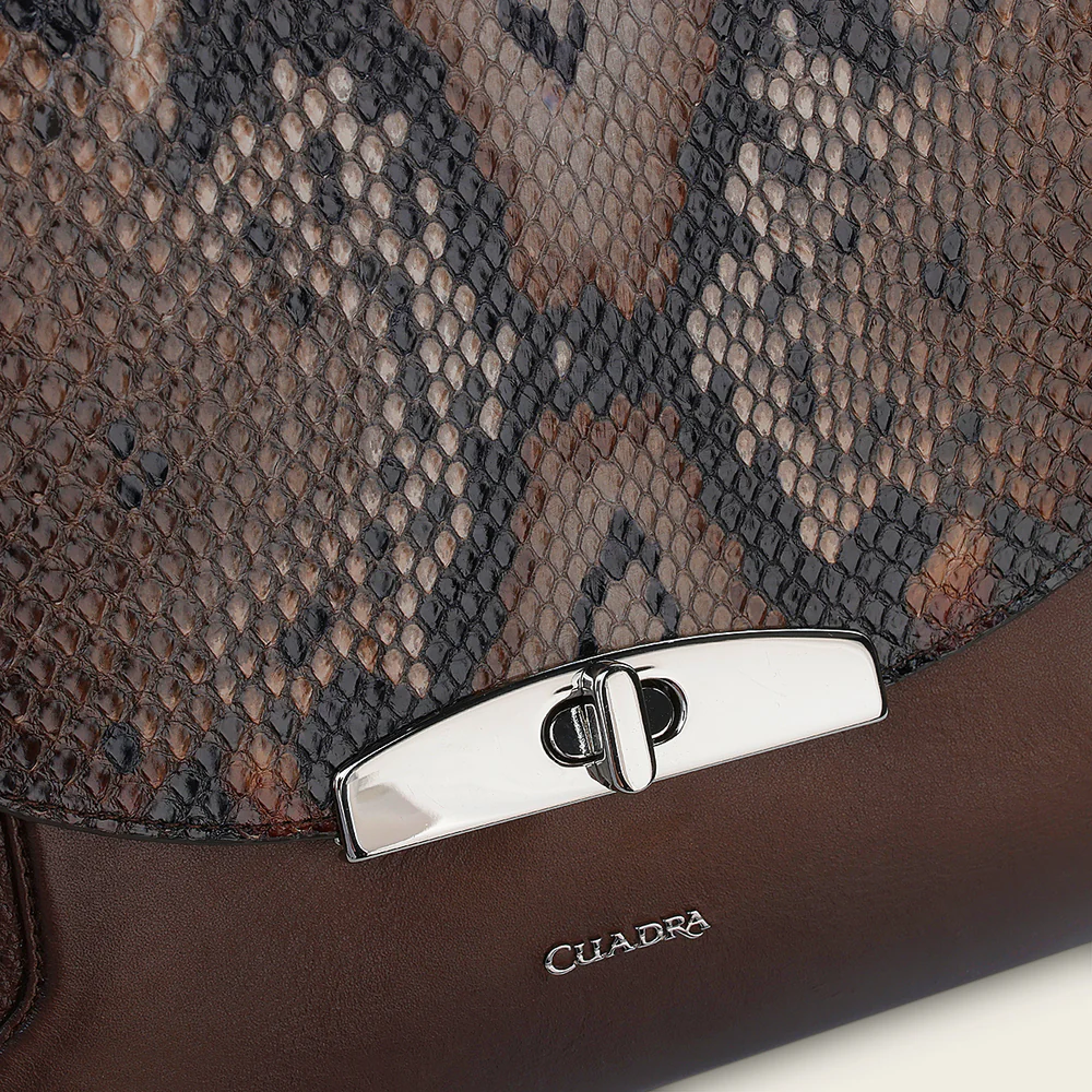 BROWN SHOULDER EXOTIC HANDBAG