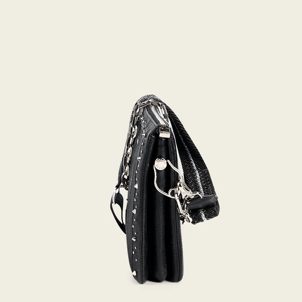 Black exotic slim crossbody handbag 18 Black exotic slim crossbody handbag