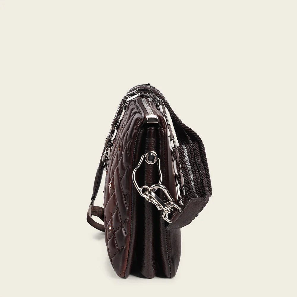 Brown geometrical bovine crossbody handbag 6 Brown geometrical bovine crossbody handbag