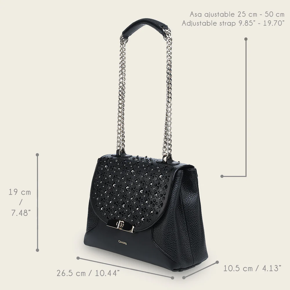 Black bovine shoulder handbag 11 Black bovine shoulder handbag