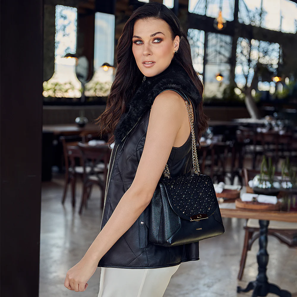 Black bovine shoulder handbag 16 Black bovine shoulder handbag