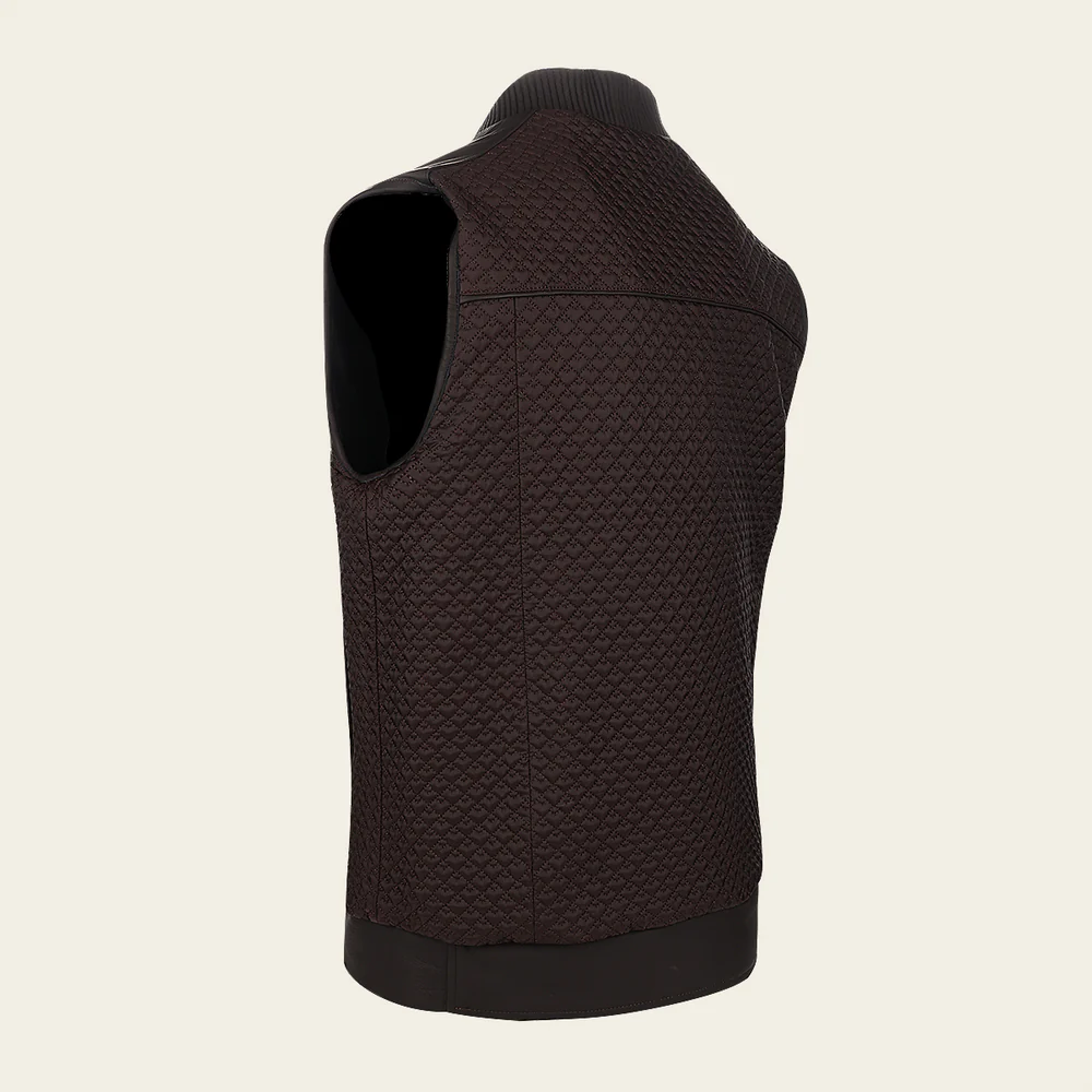 Black Quilted Embroidery Ovine Vest 5 Black Quilted Embroidery Ovine Vest