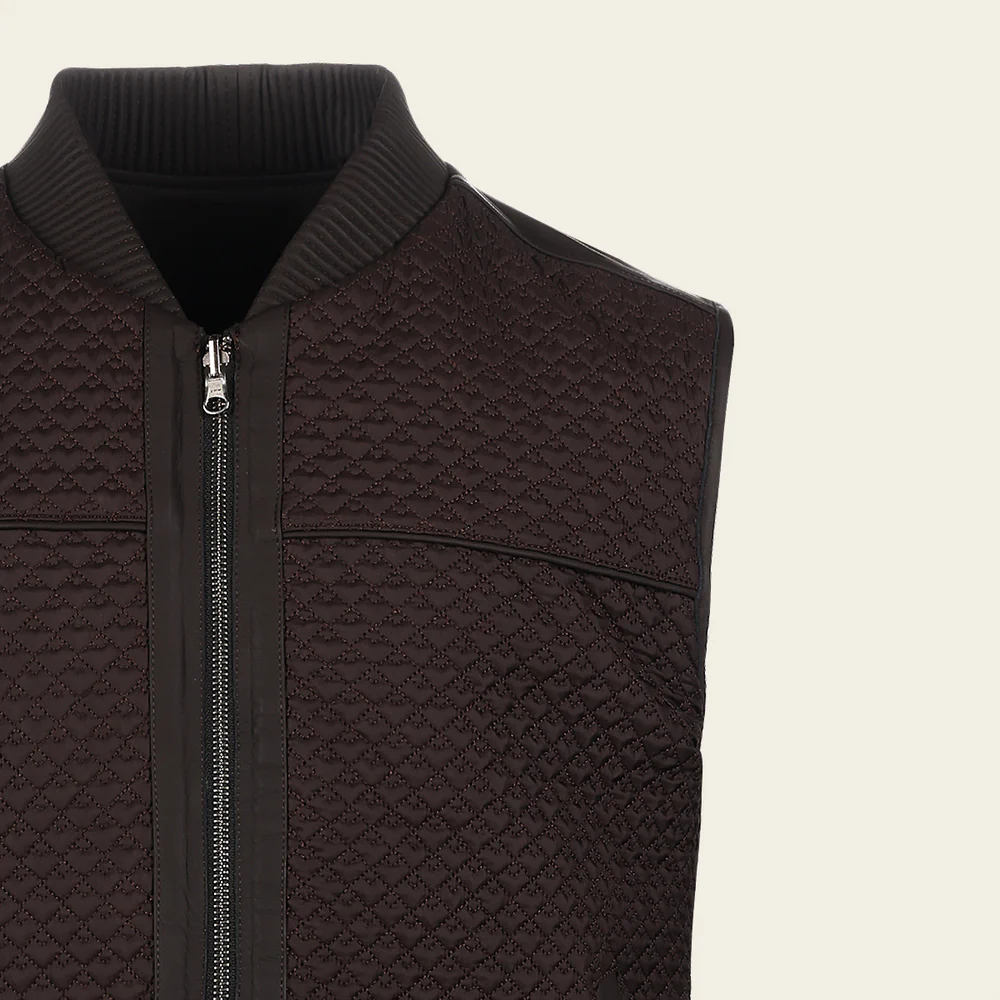Black Quilted Embroidery Ovine Vest 6 Black Quilted Embroidery Ovine Vest