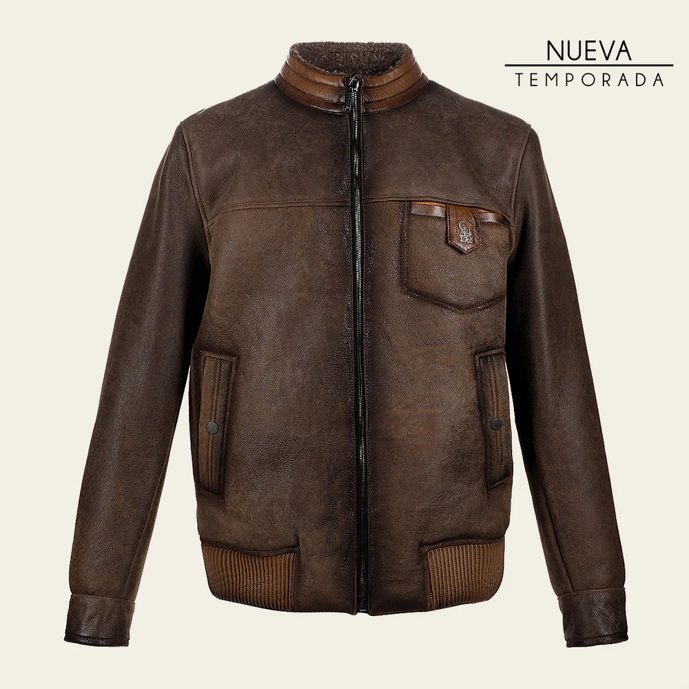 Brown ovine and fur coillar Jacket