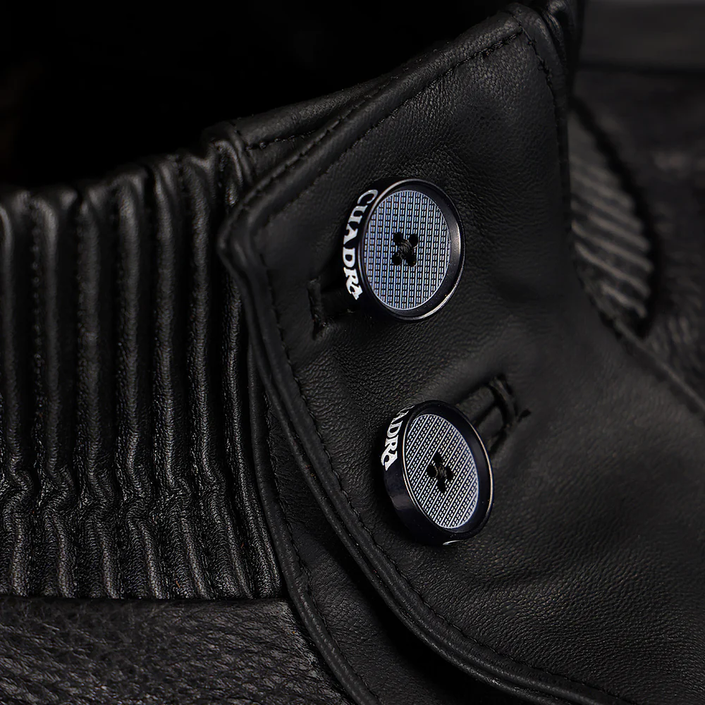 Black with button fastened deer jacket