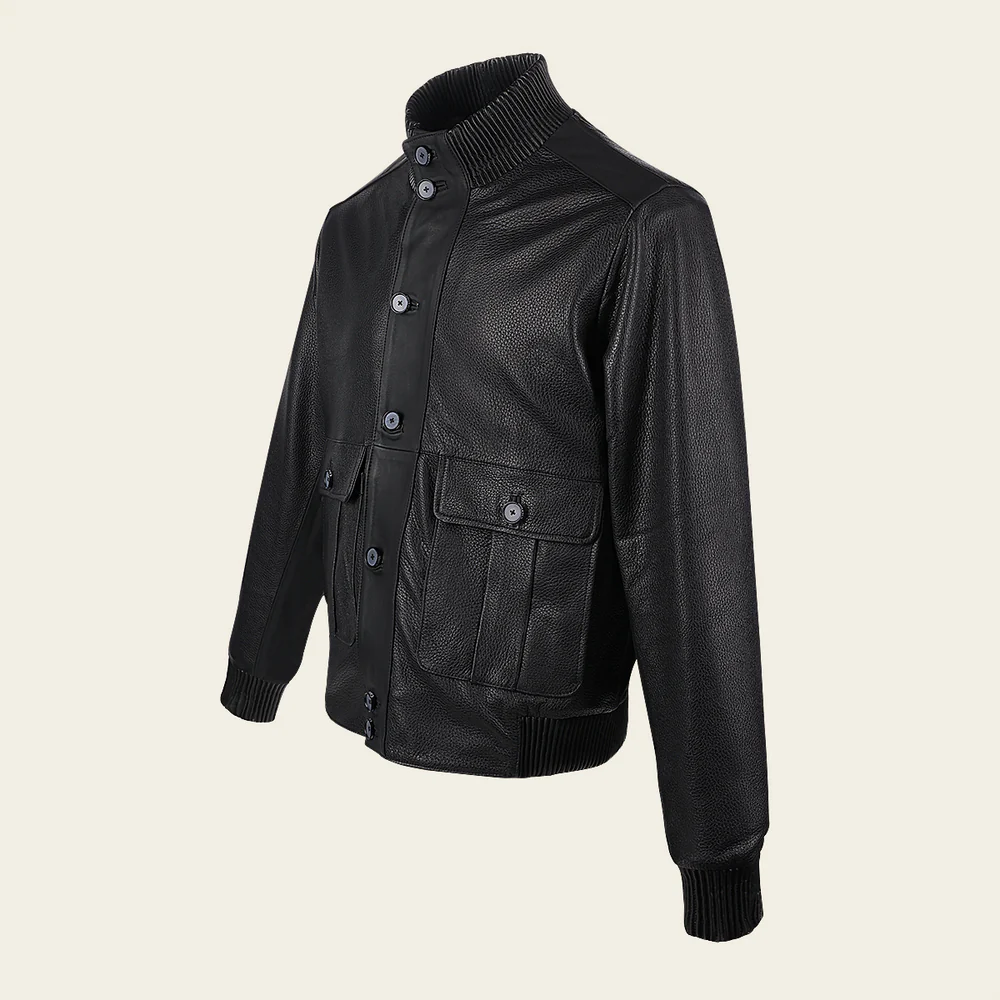 Black with button fastened deer jacket