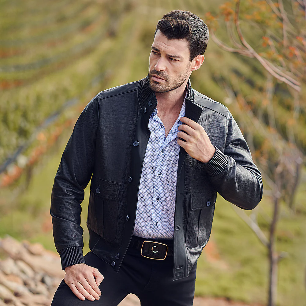 Black with button fastened deer jacket