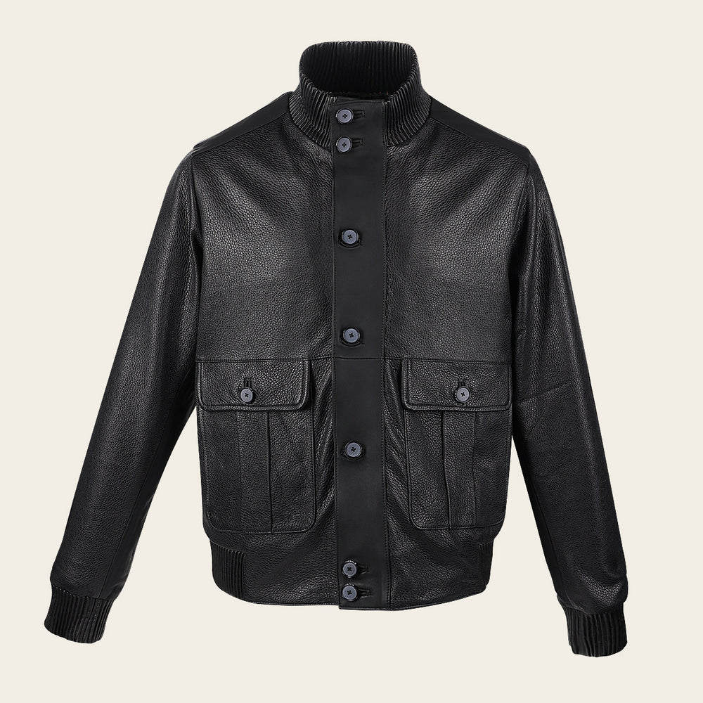 Black with button fastened deer jacket