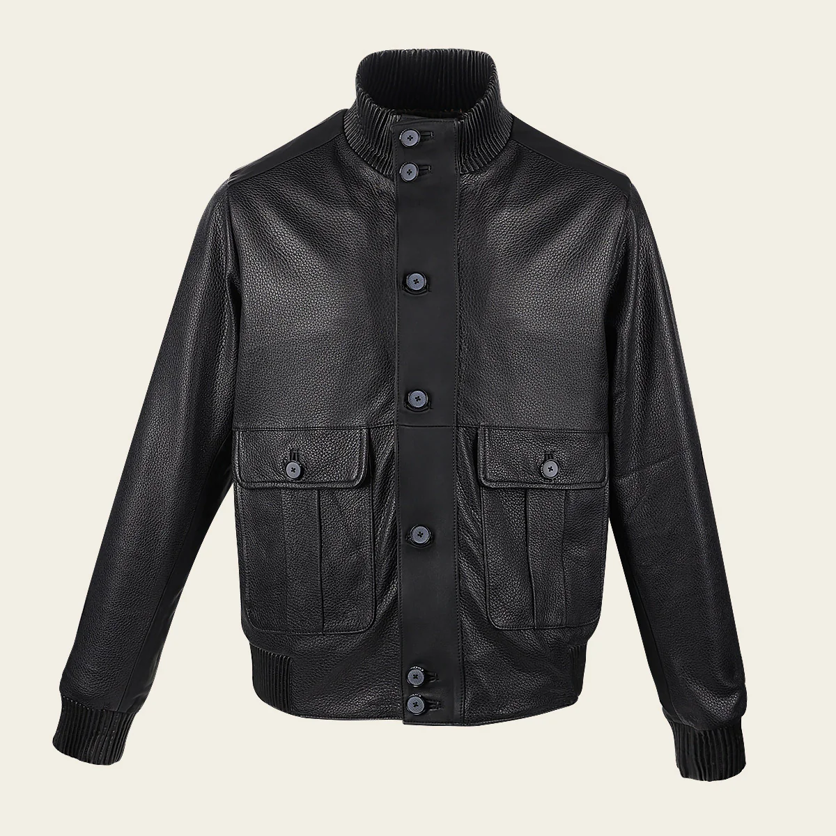 Black with button fastened deer jacket