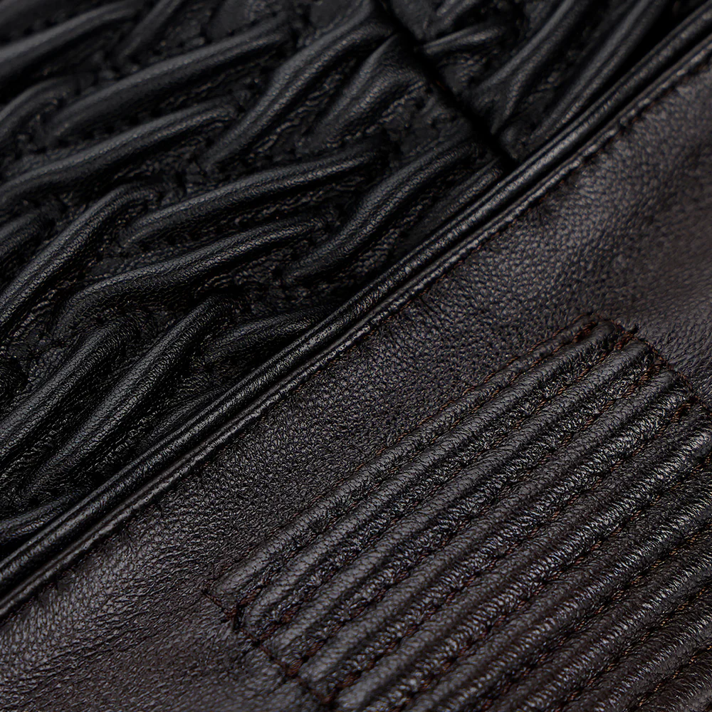 Dark Brown Ovine contrast leather Vest 10 Dark Brown Ovine contrast leather Vest