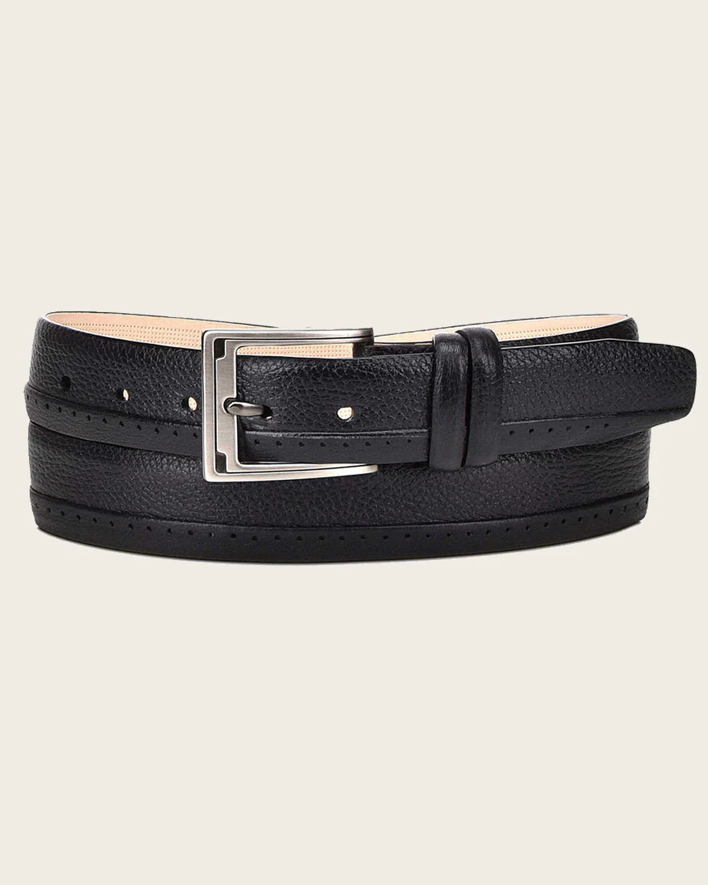 Black perforated deer Belt