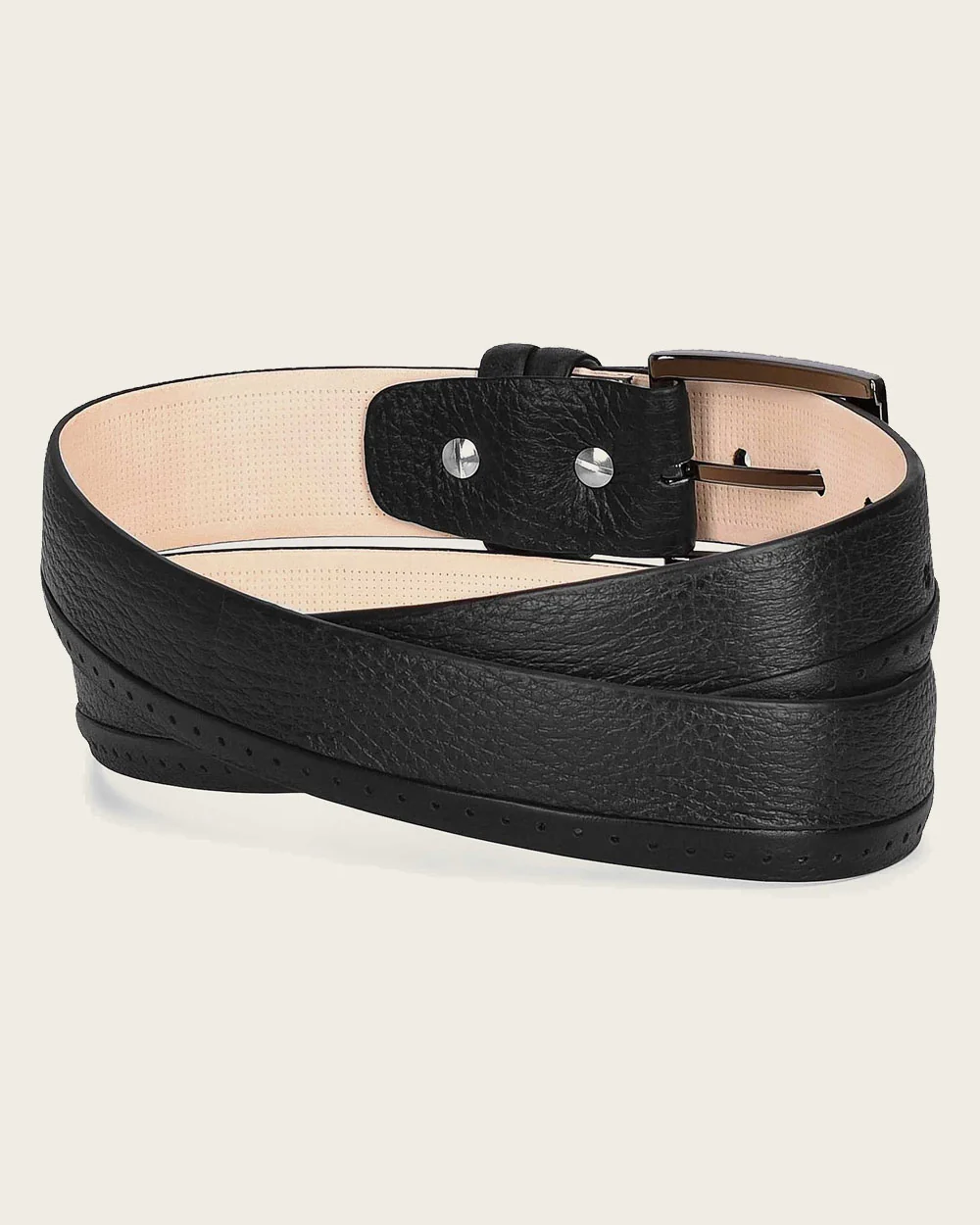 Black perforated deer Belt 3 Black perforated deer Belt