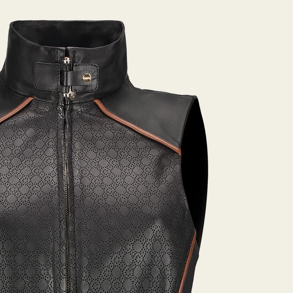 Black Ovine Zipper Vest