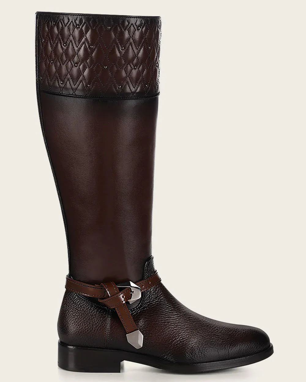 Riding style engraved dark brown calf boot 15 Riding style engraved dark brown calf boot