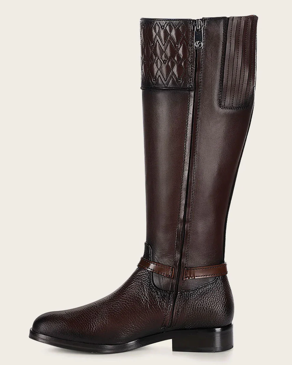 Riding style engraved dark brown calf boot 5 Riding style engraved dark brown calf boot