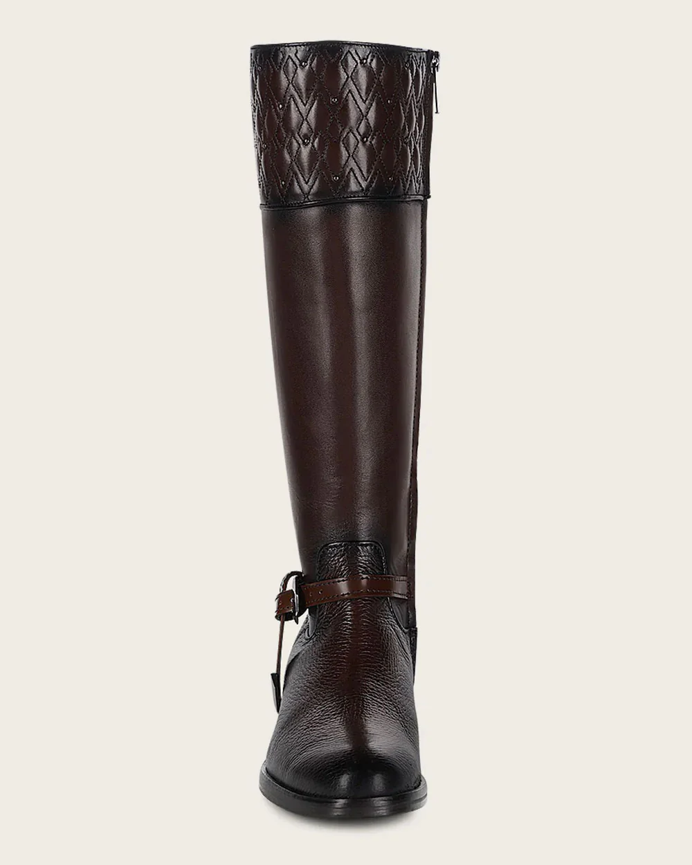 Riding style engraved dark brown calf boot 6 Riding style engraved dark brown calf boot