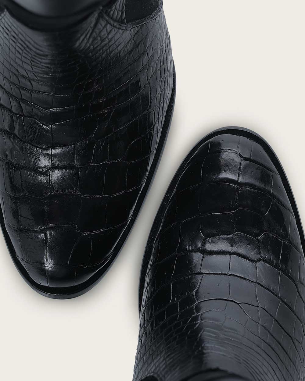 Tall black ultra exotic boot