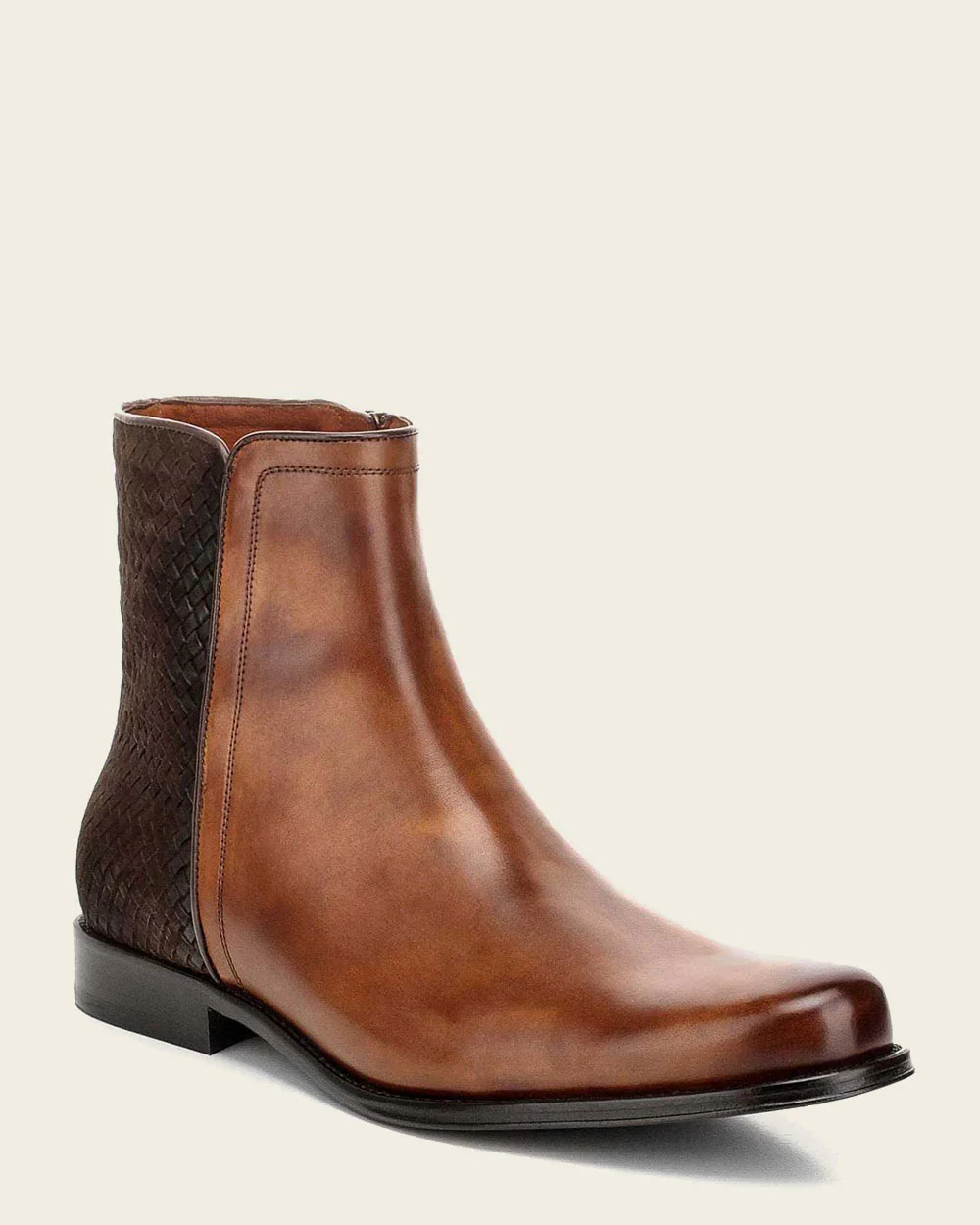 Handwoven Honey Leather Dress Boots