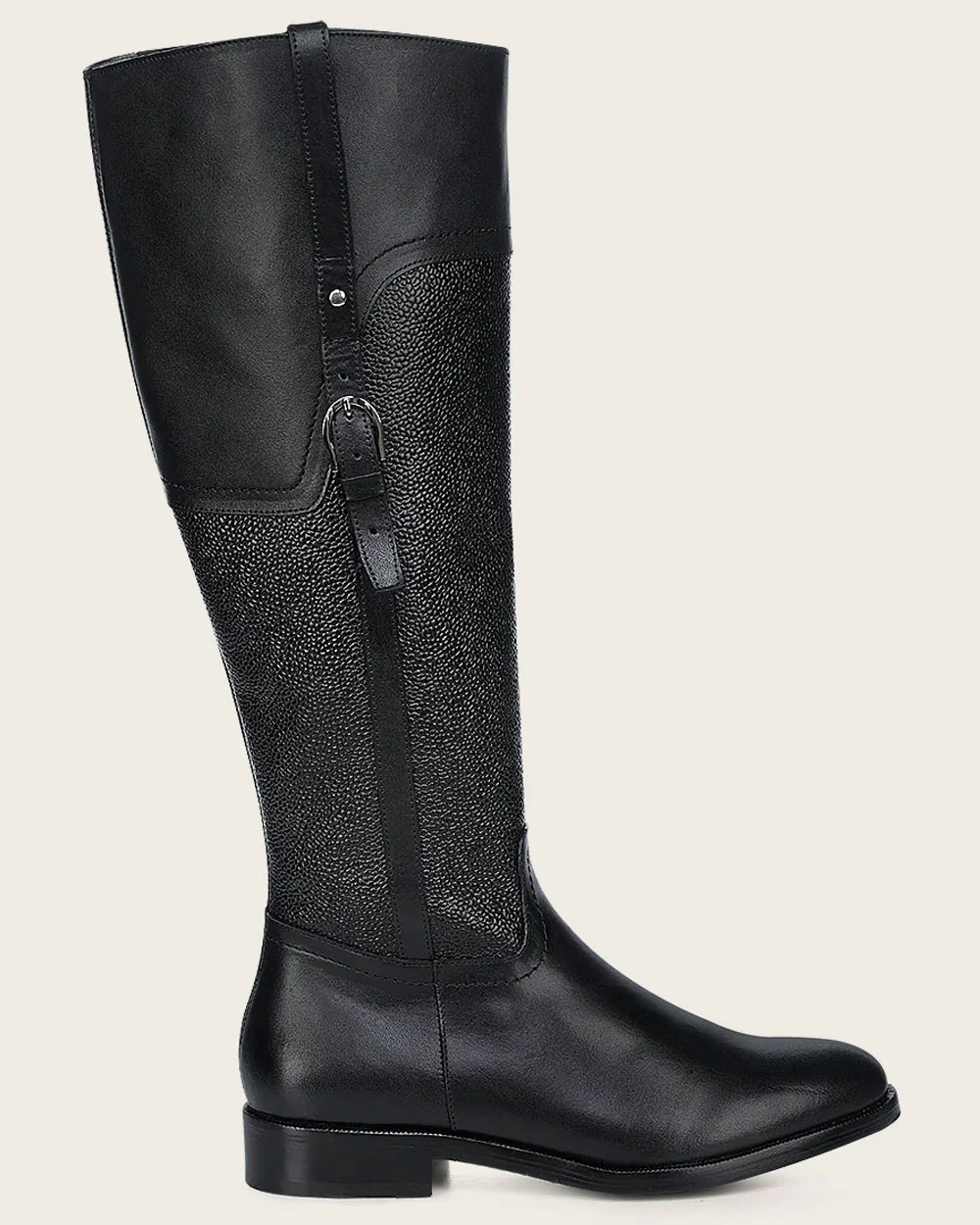 Riding style black bovine boot