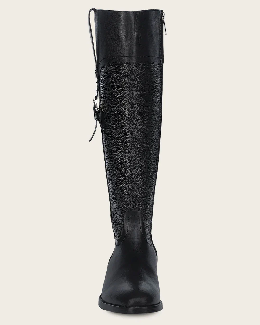 Riding style black bovine boot