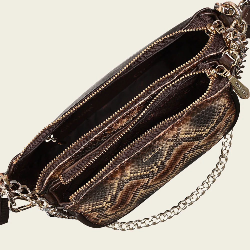 Cuadra Brown Western Fashion Python Tote Bag