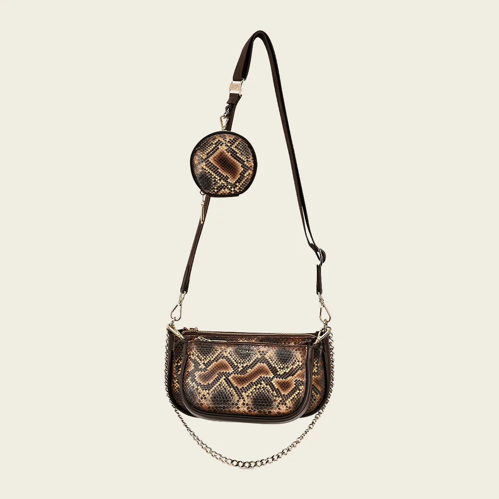 Cuadra Brown Western Fashion Python Tote Bag