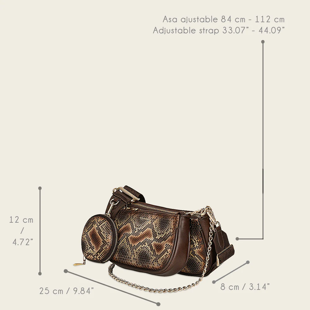 Cuadra Brown Western Fashion Python Tote Bag