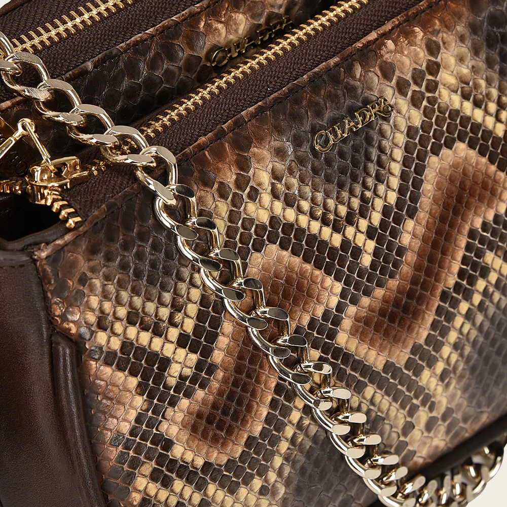 Cuadra Brown Western Fashion Python Tote Bag