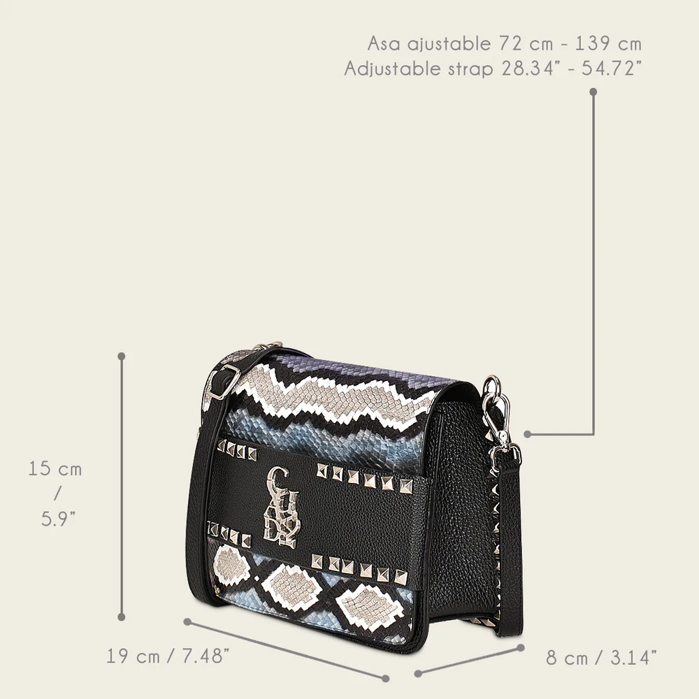 Cuadra Blue Dress Fashion Python Handbag