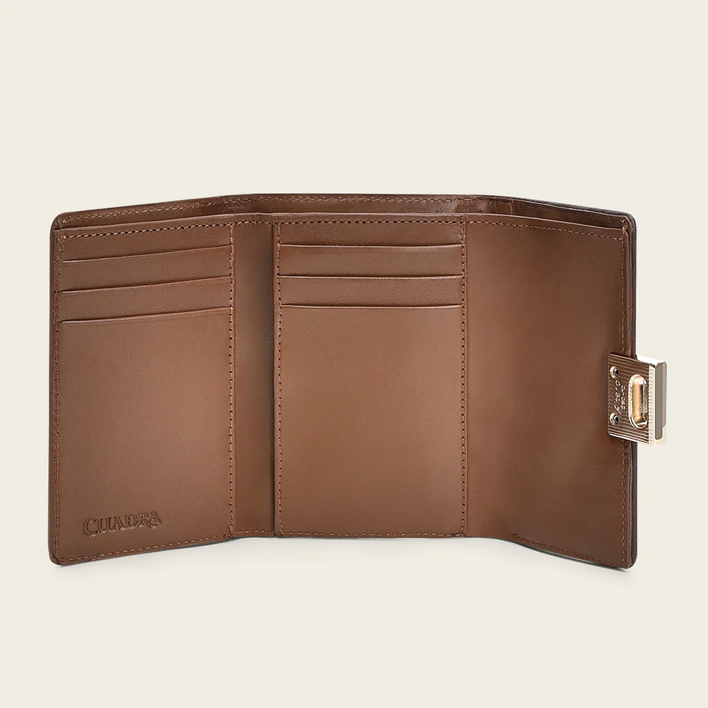 Maple Small Woven Leather Tri-Fold Wallet