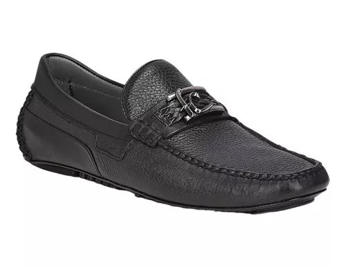 Black Leather Deer-Cowhide Driver Shoe 6 Black Leather Deer-Cowhide Driver Shoe