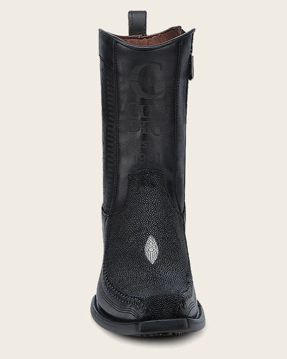 Engraved Black Stingray Cowboy Boots