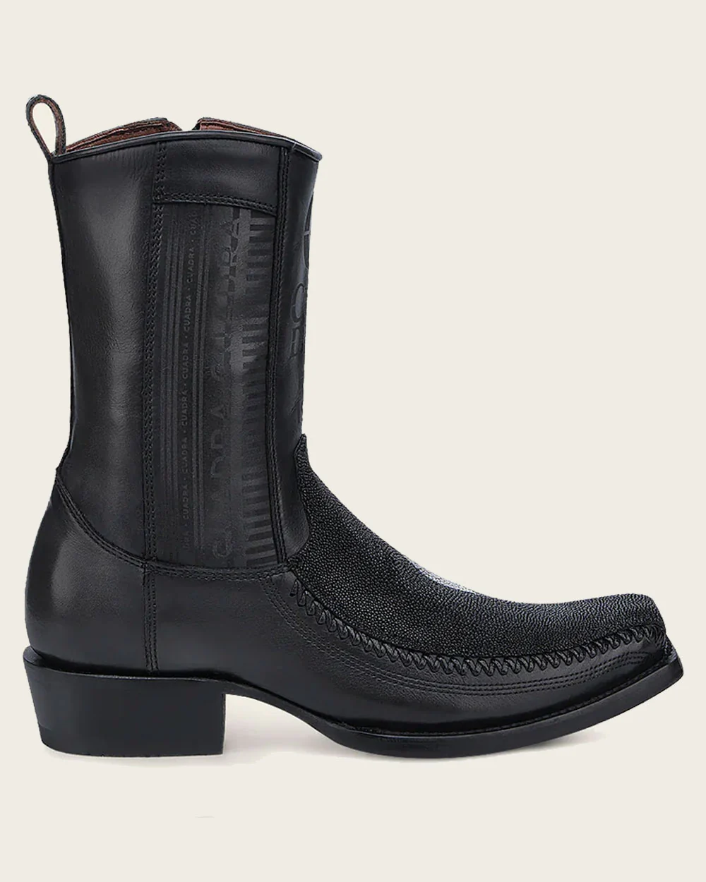 Engraved Black Stingray Cowboy Boots