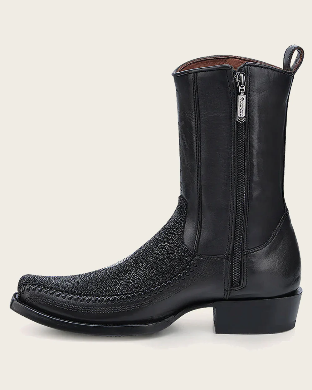 Engraved Black Stingray Cowboy Boots