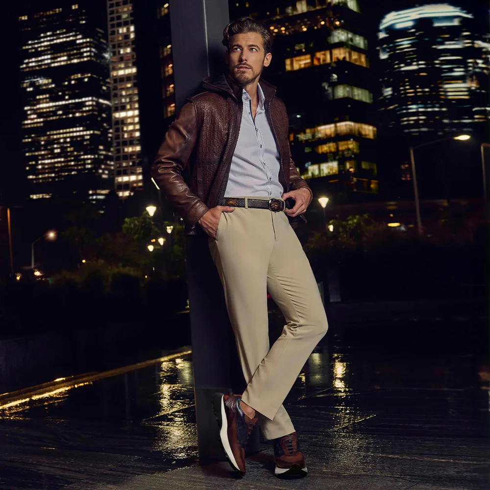 Sneakers brown weightless sole bovine leather