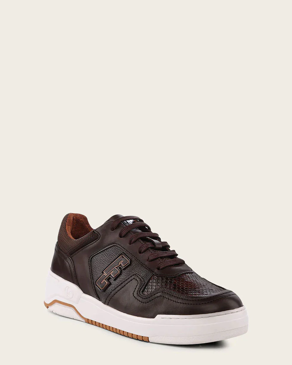 Sneakers dark brown exotic leather