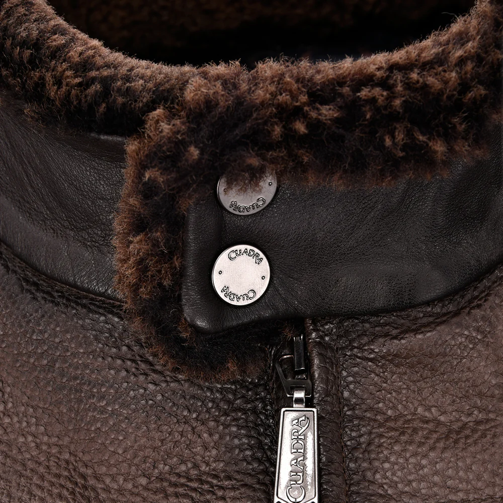 Dark brown fur collar vest